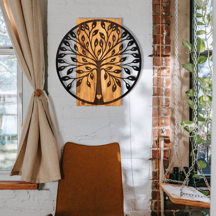 Wallity Zehre Accesorio Decorativo de Pared Negro y Nogal Wallity Zehre Accesorio Decorativo de Pared Negro y Nogal